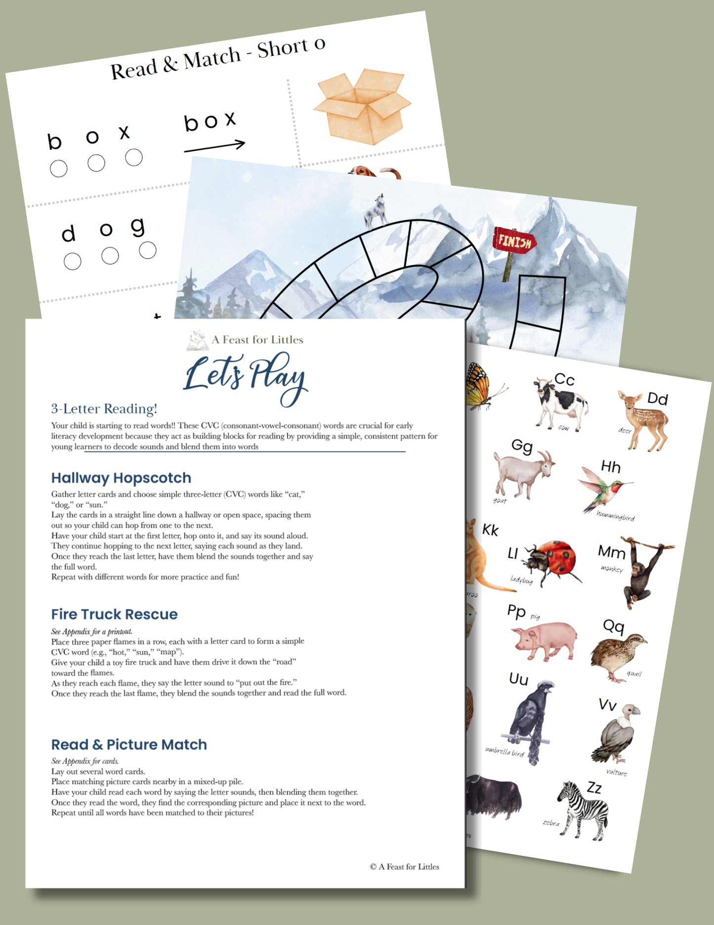 Letters to Early Reading Play Guide